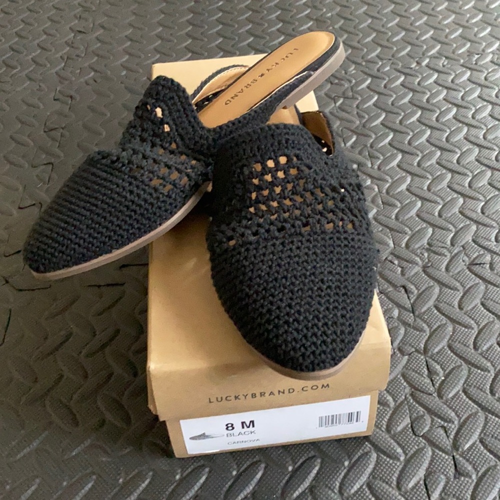 COPY - Black Lucky Brand Crochet Carnova Mule - 8…